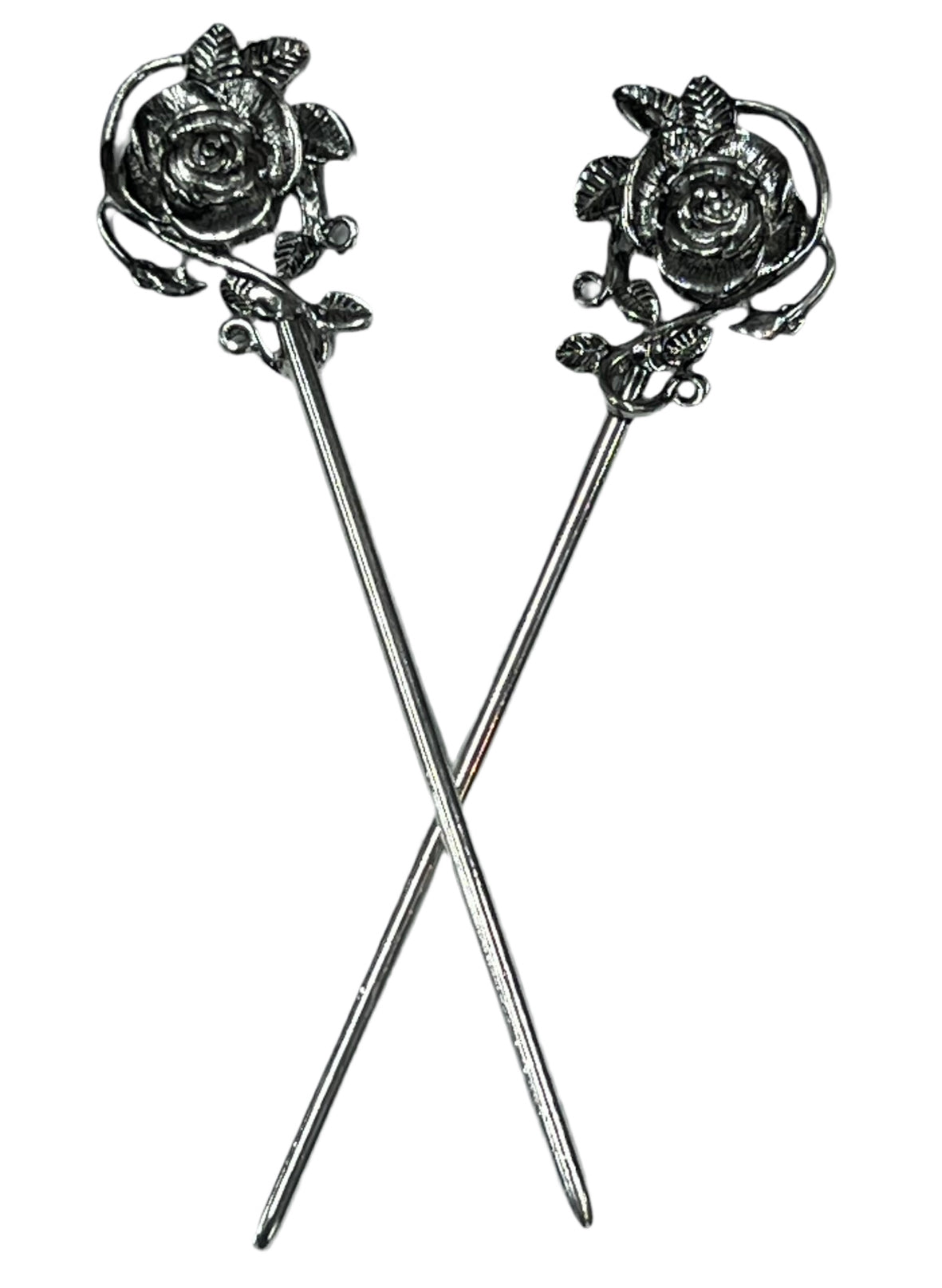 Rose Hair Sticks, one size fits all, Silver or Gold