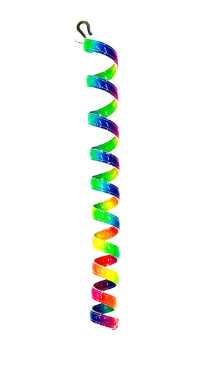 Ponytail Wrap - 12" Unicorn Rainbow Leather Vibrant Hair Accessory front view