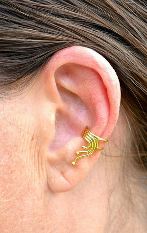 ear cuff spiral wave gold