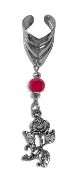 Silver Rose Ear Cuff – Elegant Non-Piercing Jewelry