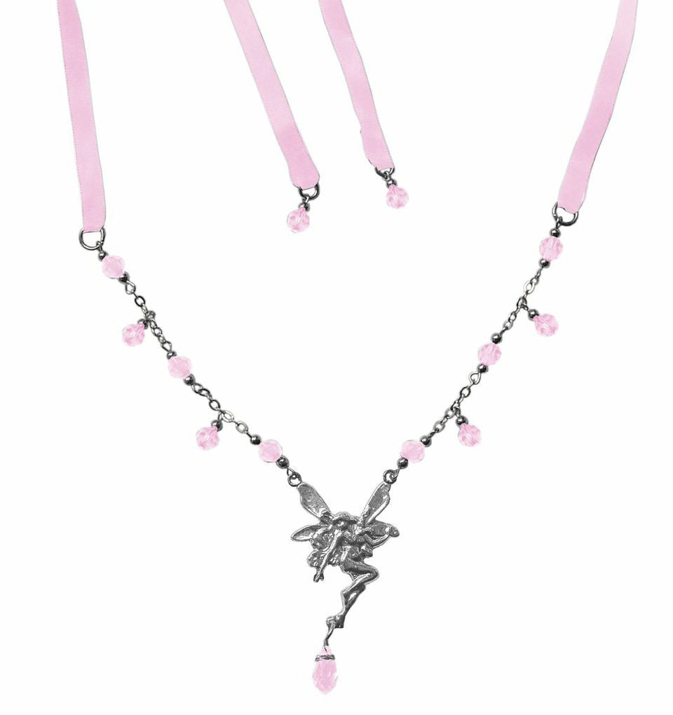 Fairy Tie-On Crown - Silver Ribbon Crown & Necklace