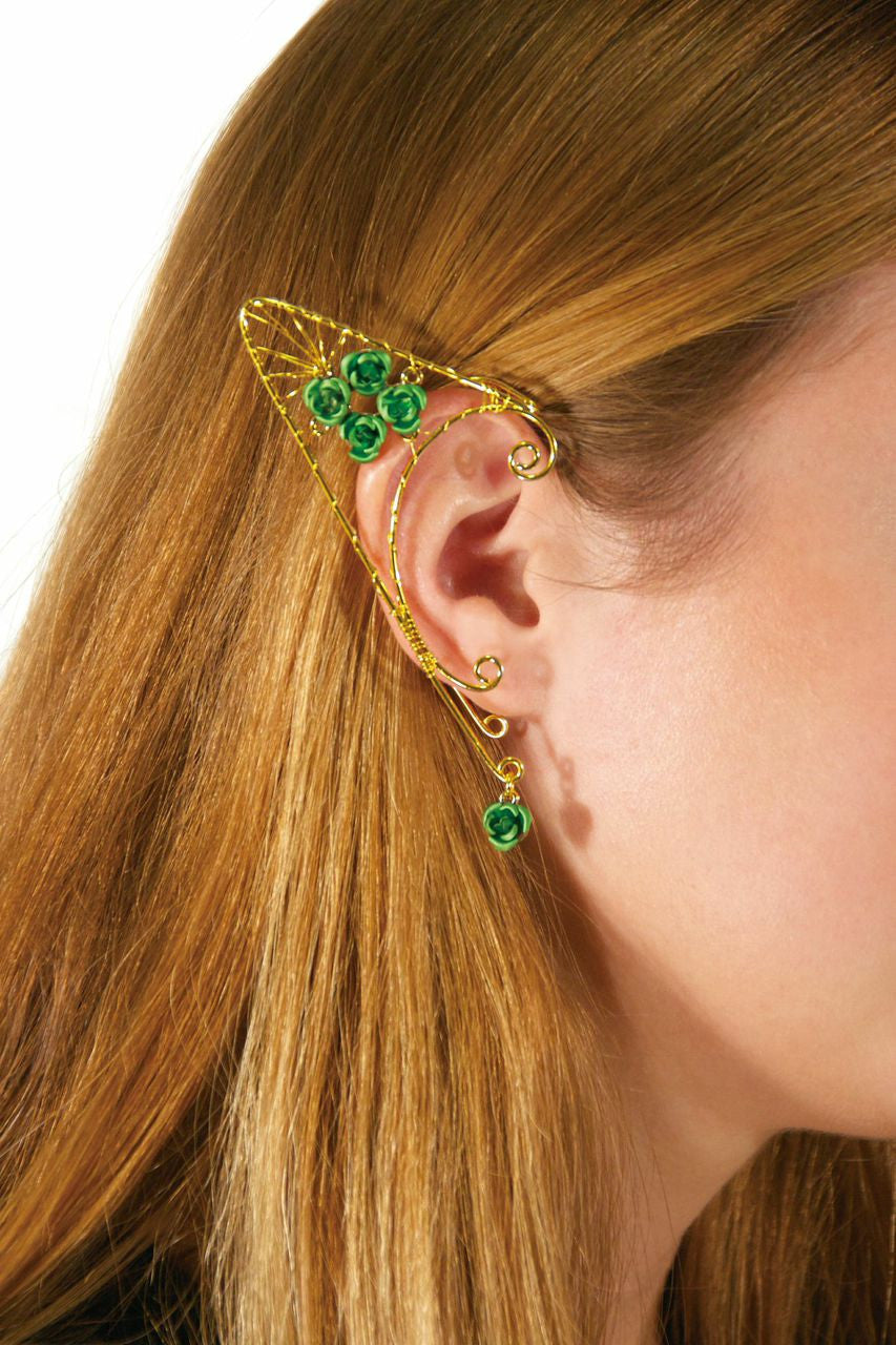 Golden Rose Elf Ear Cuffs - Adjustable & Lightweight