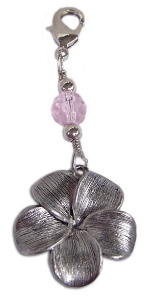 Charm Large Silver - Plumeria