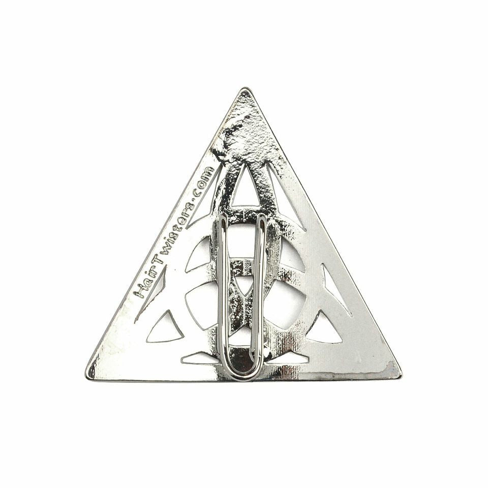 hair hook celtic triangle silver ponytail holder