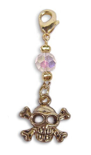 charm small gold skull and cross bones