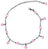 Medieval Metal - Anklet Silver Dangling Pink Beads (AT-02-PK-S)