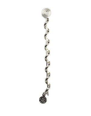 Silver Hair Twister - 4" Spiral Hair Wrap with Charm front view