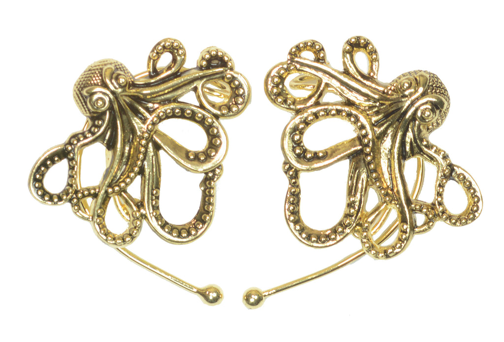 Medieval Metal - Elf Cuff Cthulhu Gold Front View (EF25-G)