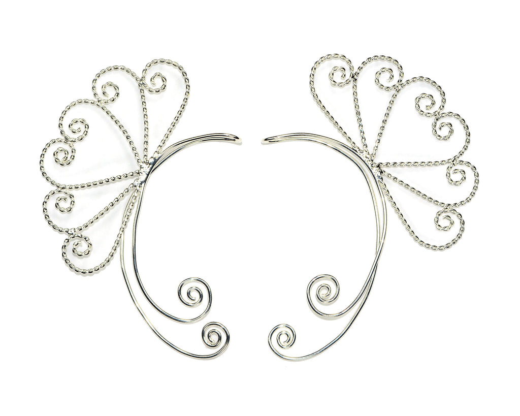 Elf Cuff Heart Spirals - Silver, Renaissance Elf Ears – Hair Twisters