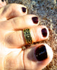 toe ring gold antique flower