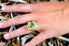 Gold Emerald and Diamond Nugget Ring