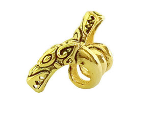 Double Headed Dragon Hair Bead - 14k Gold Plated Braid Accessory front view