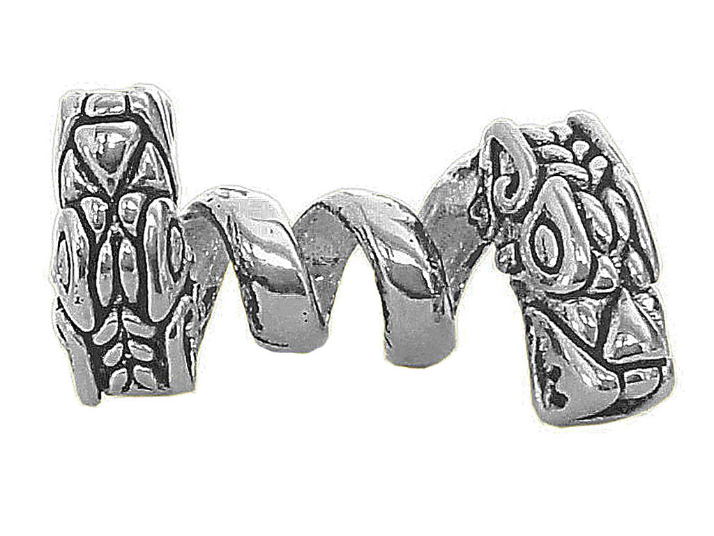 New! Double Headed Dragon Hair Bead - Silver