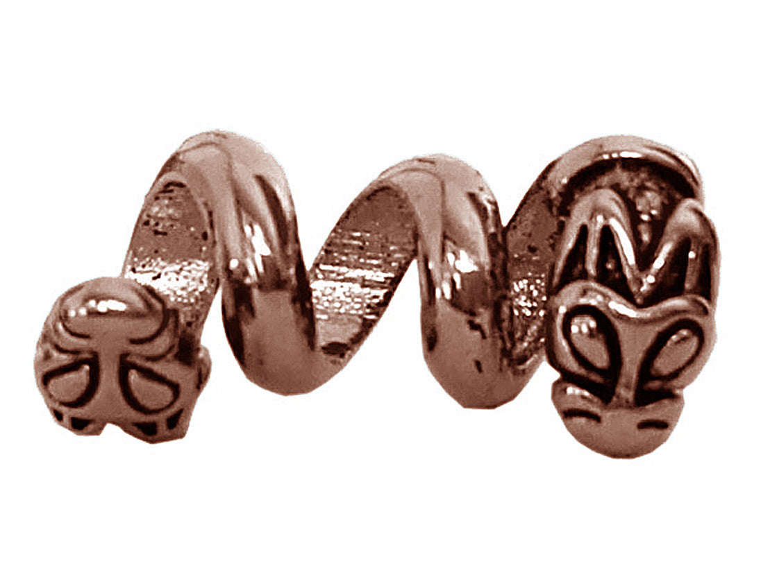 New! Double Headed Dragon Hair Bead - Copper - Mini