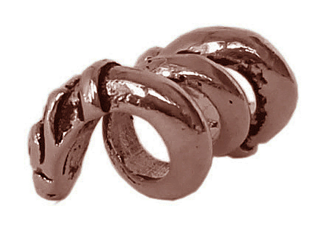 New! Double Headed Dragon Hair Bead - Copper - Mini