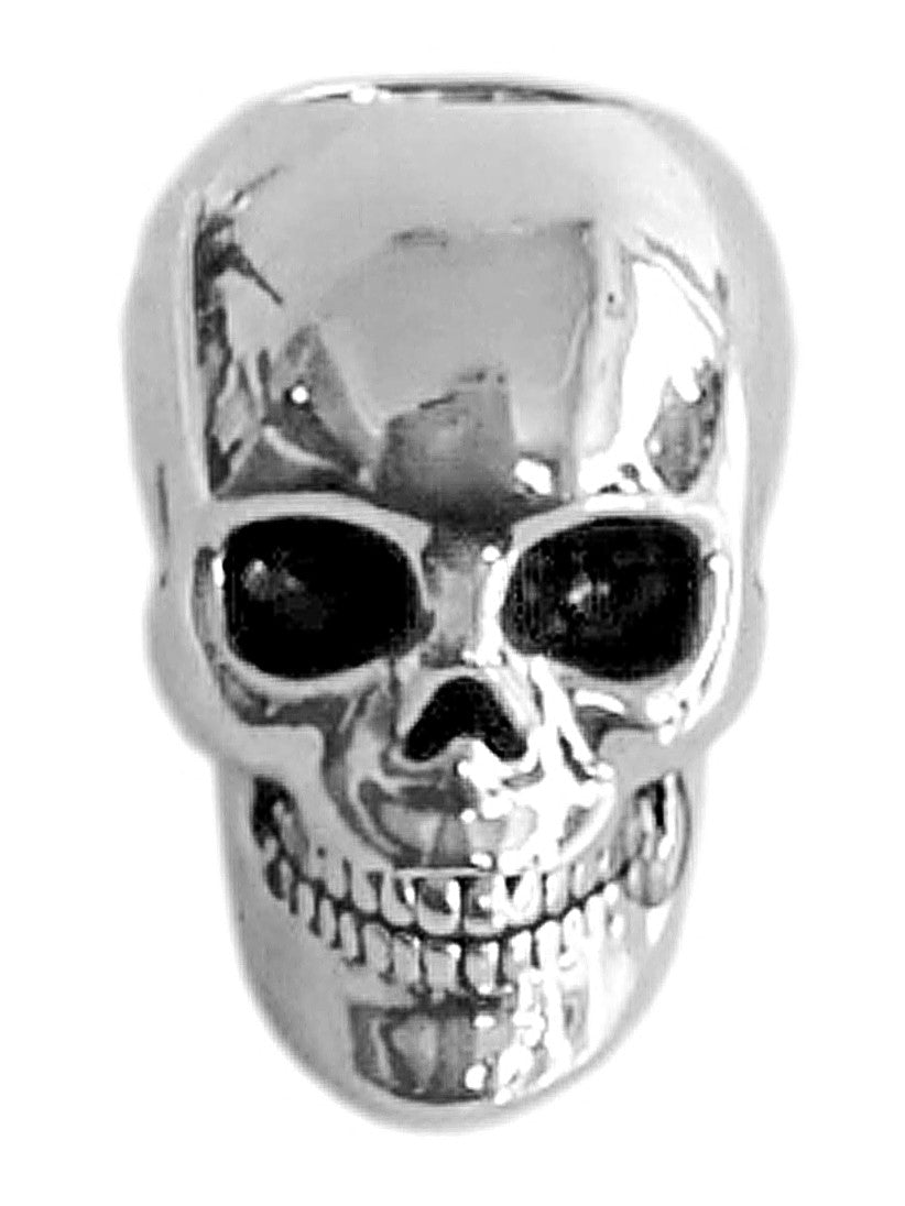 Dead Man's Skull Hair Bead – Silver-Plated Accessory for Braids, Locs, and Dreads