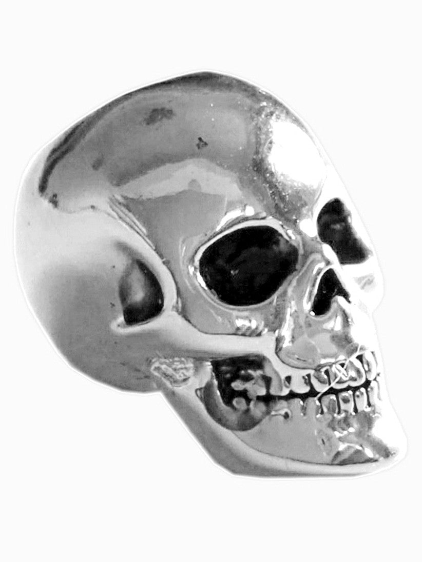 Dead Man's Skull Hair Bead – Silver-Plated Accessory for Braids, Locs, and Dreads