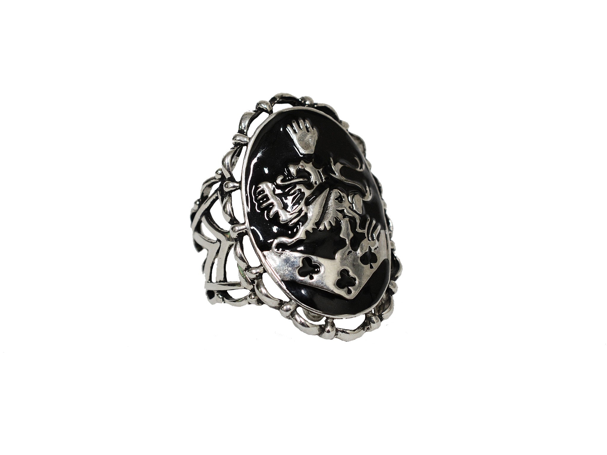 Hair Hook Kingdom Crest 3 Sided- Black Enamel, Ponytail Holder