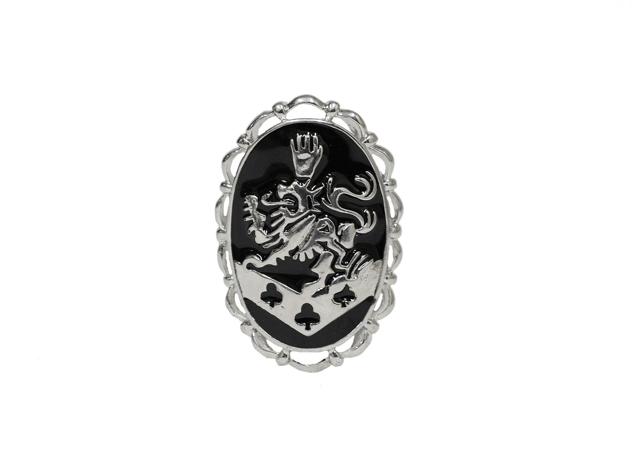 Hair Hook Kingdom Crest - Black Enamel, Ponytail Holder