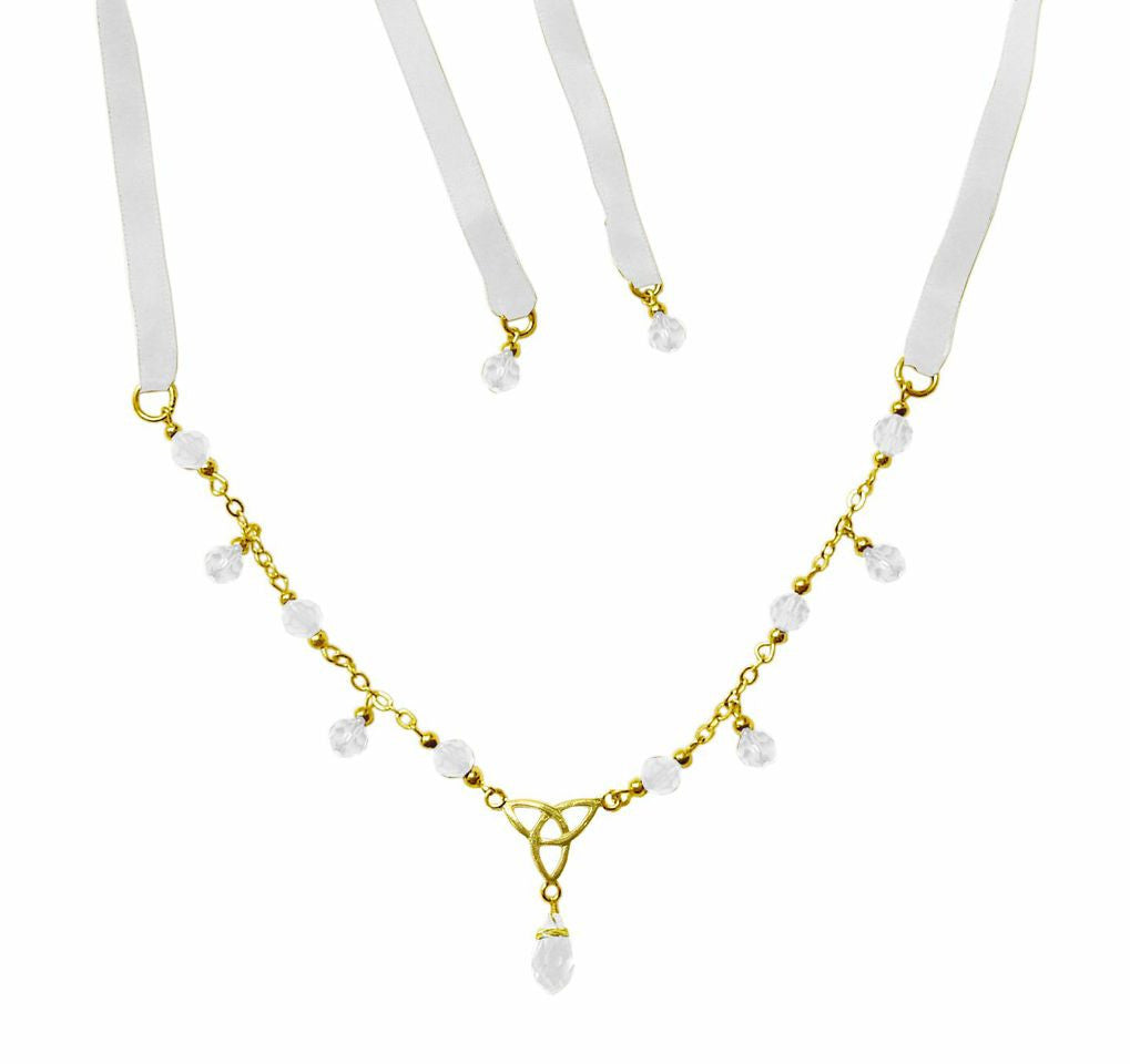 Eternity Tie-On Crown - Gold Ribbon Crown & Necklace