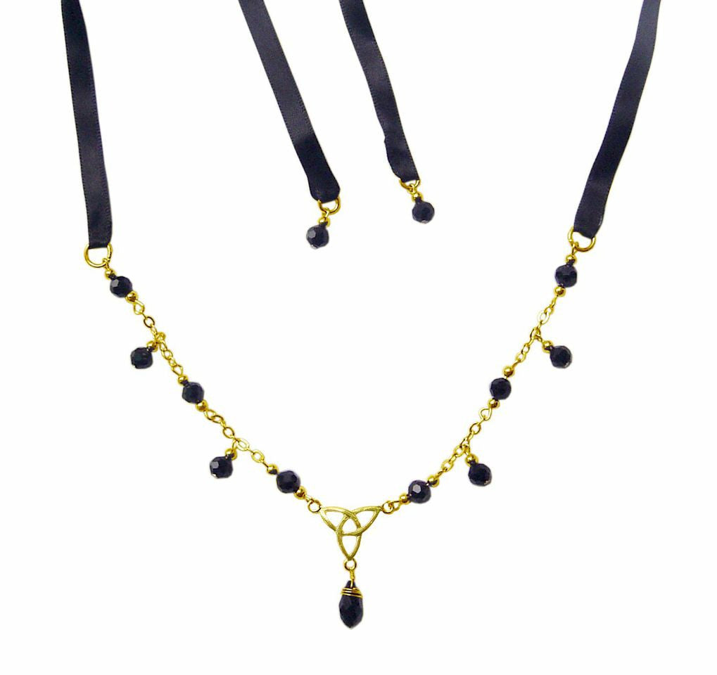 Eternity Tie-On Crown - Gold Ribbon Crown & Necklace