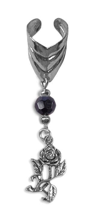 Silver Rose Ear Cuff – Elegant Non-Piercing Jewelry