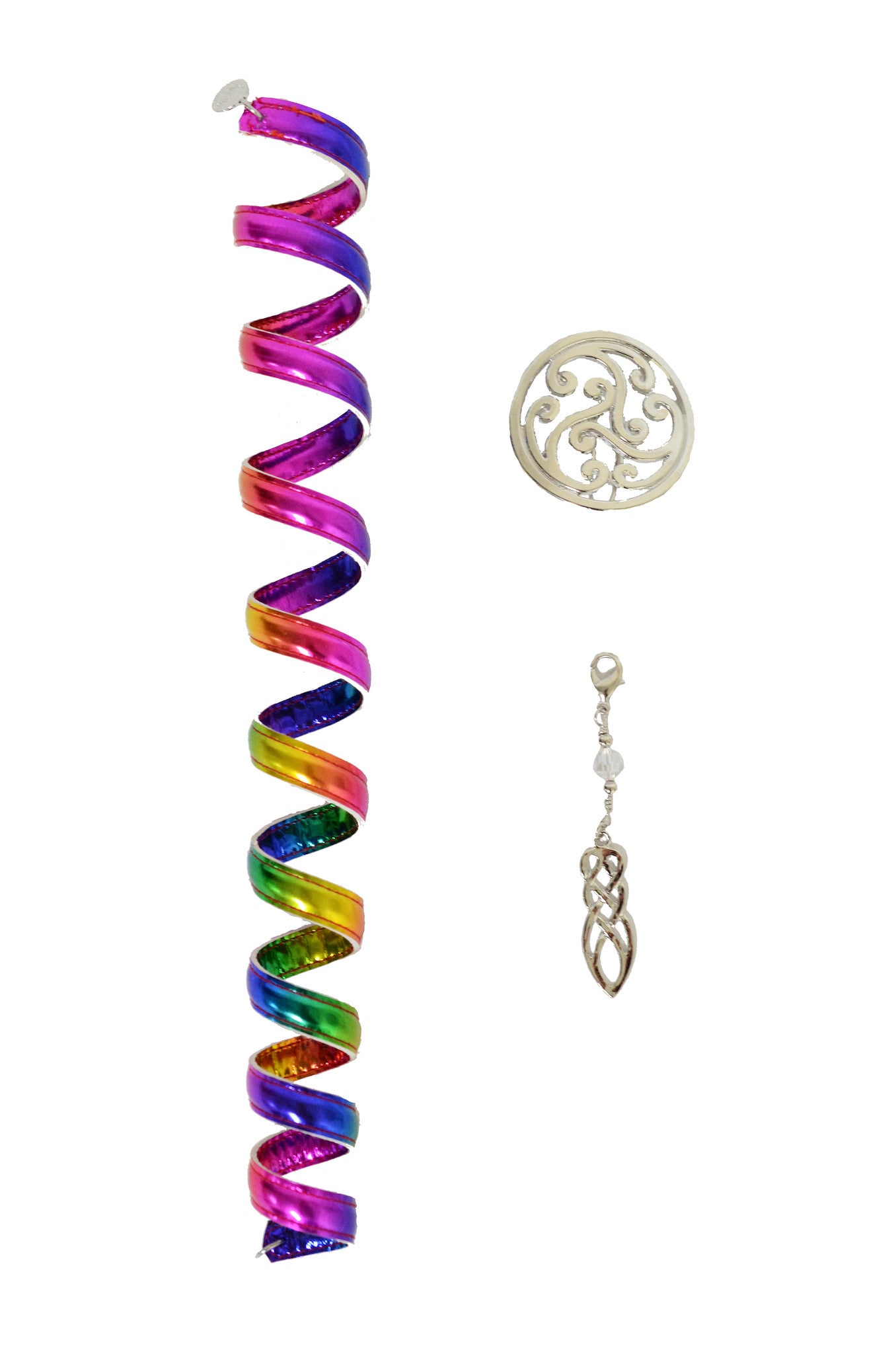 Celtic Rainbow Silver Ponytail Wrap Set - 12" Ponytail Holder