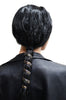 New! Ponytail Wrap Black Holographic Leather - 6