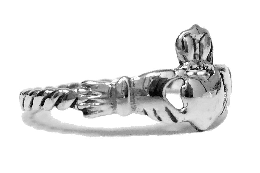 Claddagh Thin Band Ring - Sterling Silver