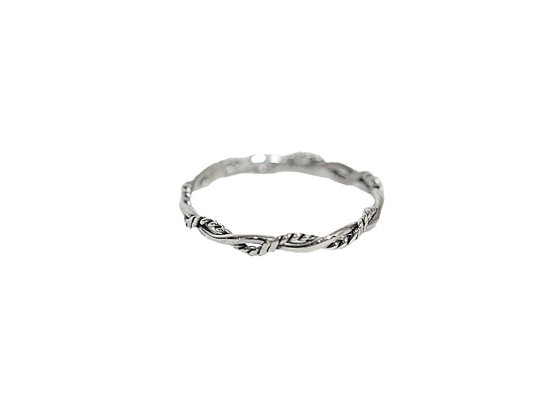 Intertwined Rope Band Ring - Sterling Silver