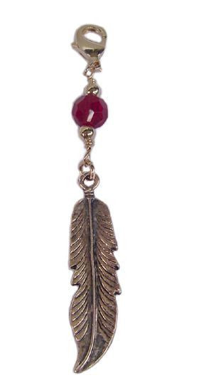 Charm Large Gold - Feather