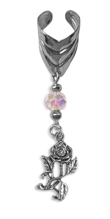 Silver Rose Ear Cuff – Elegant Non-Piercing Jewelry