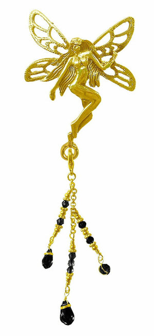 Hair Hook Gold Tinkerbell With Bead Charm Ponytail Holder