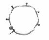 Medieval Metal - Anklet Silver Bells and Clear Beads (AT-04-CL-S)