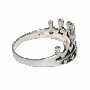 Medieval Metal - Crown Ring Sterling Silver Side View (R-CN-Sterling)