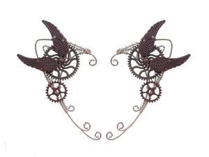 Two Wing Voyage Steampunk Elf Ear Cuffs