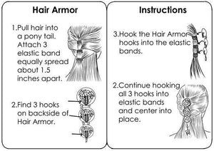 Hair Twisters - "How to wear booklet" Hair Armor Butterfly Silver Ponytail Holder (HAB-S)