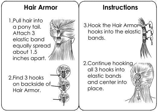 Hair Twisters - "How to wear booklet" Hair Armor Butterfly Silver Ponytail Holder (HAB-S)