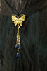 Hair Hook Gold Butterfly With Bead Charm Ponytail Holder