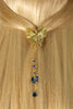 Hair Hook Gold Butterfly With Bead Charm Ponytail Holder