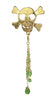 Hair Hook Gold Skull with Bead Charm