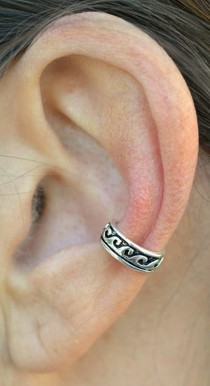 ear cuff wave silver