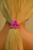 hair hook celtic triangle pink ponytail holder