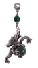 Hair Twisters Ponytail Wrap Charm Large Silver Dragon With Green Bead