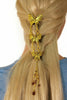 Hair Twisters - Hair Armor Butterfly Gold Ponytail Holder, Renaissance Hair Accessory Front View with Model (HAB-G)