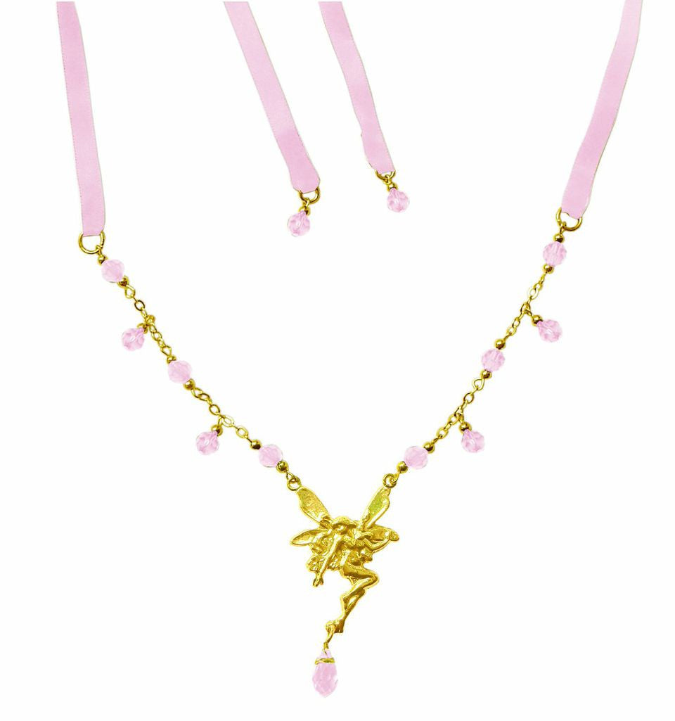 Fairy Tie-On Crown - Gold Ribbon Crown & Necklace