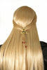Hair Hook Gold Eternity with Bead Charm Ponytail Holder