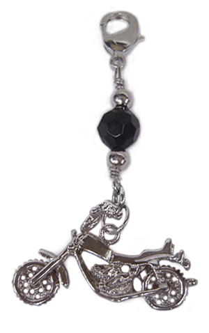 Charm Large Silver - Motorcycle