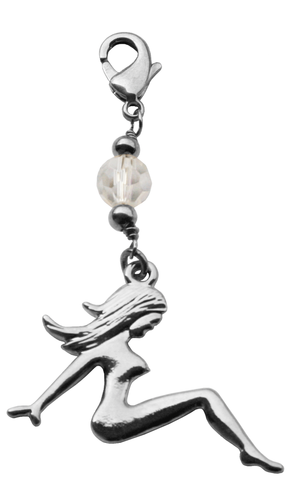 Charm Large Silver - Mud Flap Girl