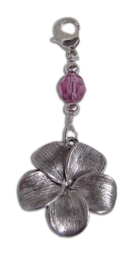 Charm Large Silver - Plumeria